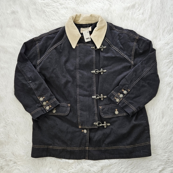 Free People We The Free Denim Barn Coat Black - Picture 3 of 14